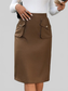 Elastic Waist Skirt with Pockets nicholesgifts