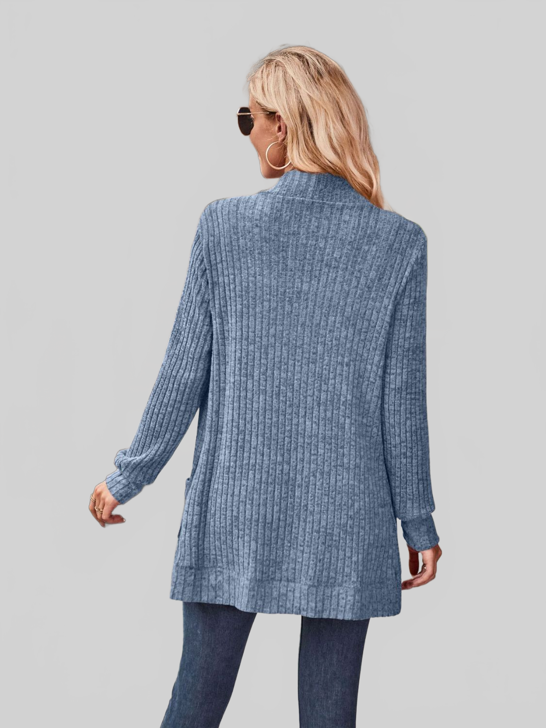 Women Open Front Cardigan with Pockets nicholesgifts
