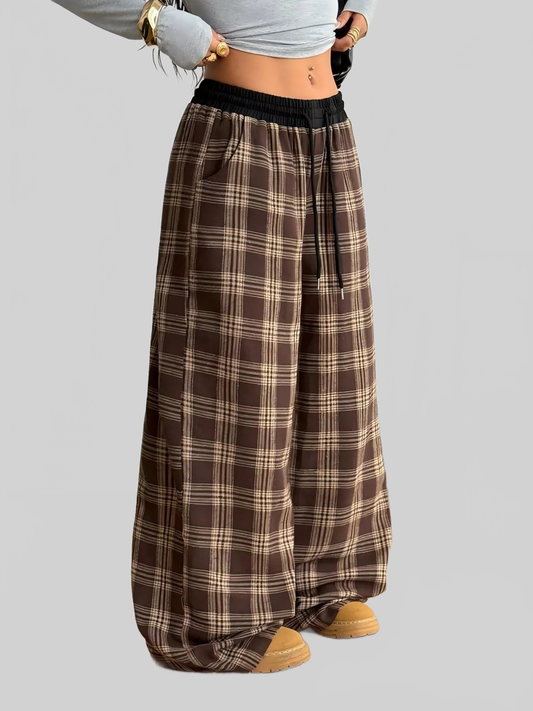Plaid Wide Leg Pants NicholesGifts