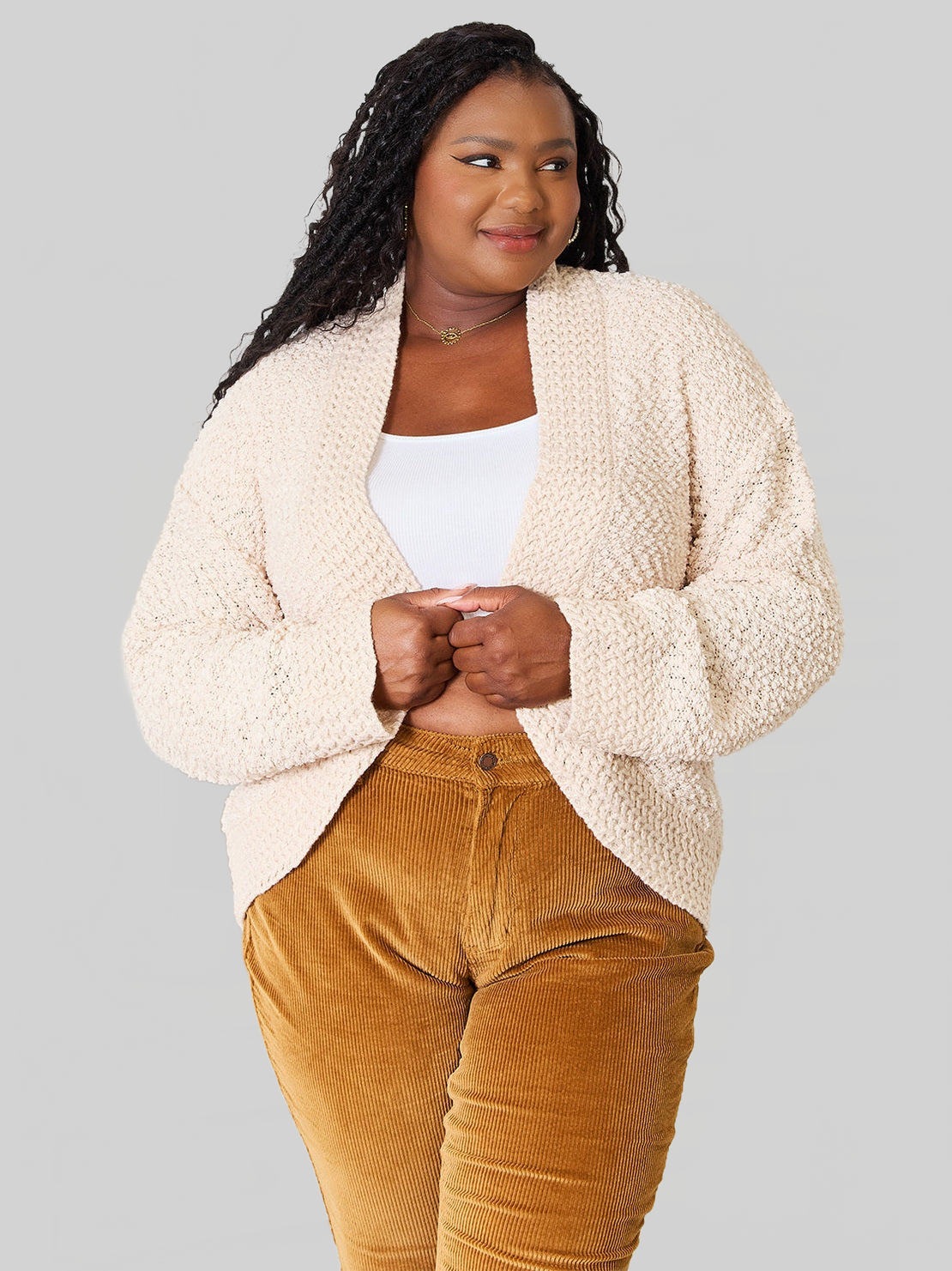 Women Double Take Open Front Long Sleeve Cardigan nicholesgifts