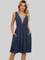 Pocketed V-Neck Wide Strap Dress nicholesgifts