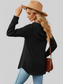 Women Decorative Button Drawstring Long Sleeve Hoodie nicholesgifts