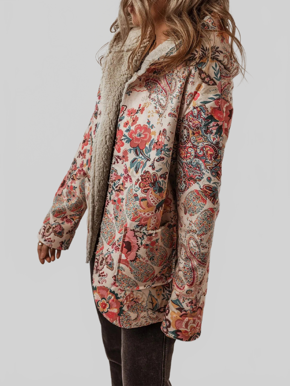 Printed Long Sleeve Hooded Jacket nicholesgifts