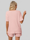 Notched Short Sleeve and Shorts Lounge Set nicholesgifts