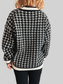 Women Houndstooth Pattern V-Neck Button-Up Cardigan Sweater NicholesGifts