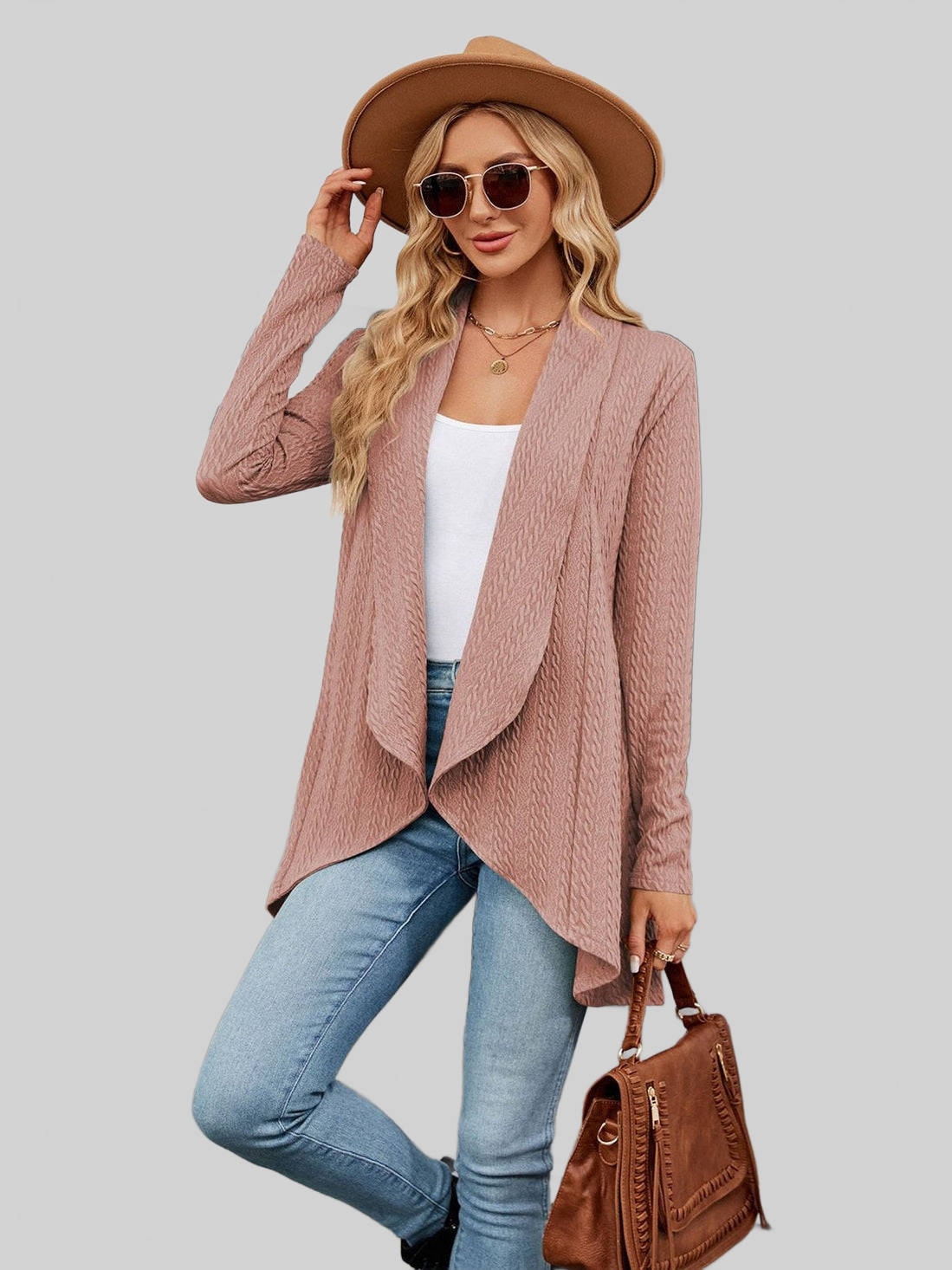 Open Front Long Sleeve Cardigan nicholesgifts
