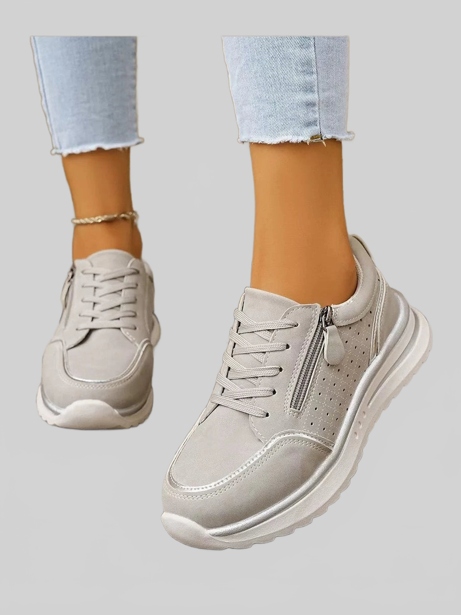 Round Toe Lace Up Sneakers nicholesgifts