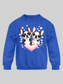 Girls Pug Dogs with Hearts Long Sleeve Crewneck Sweatshirt nicholesgifts