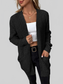 Rib-Knit Open Front Pocketed Cardigan nicholesgifts