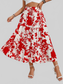 Ruffled Hem Printed Midi Skirt nicholesgifts