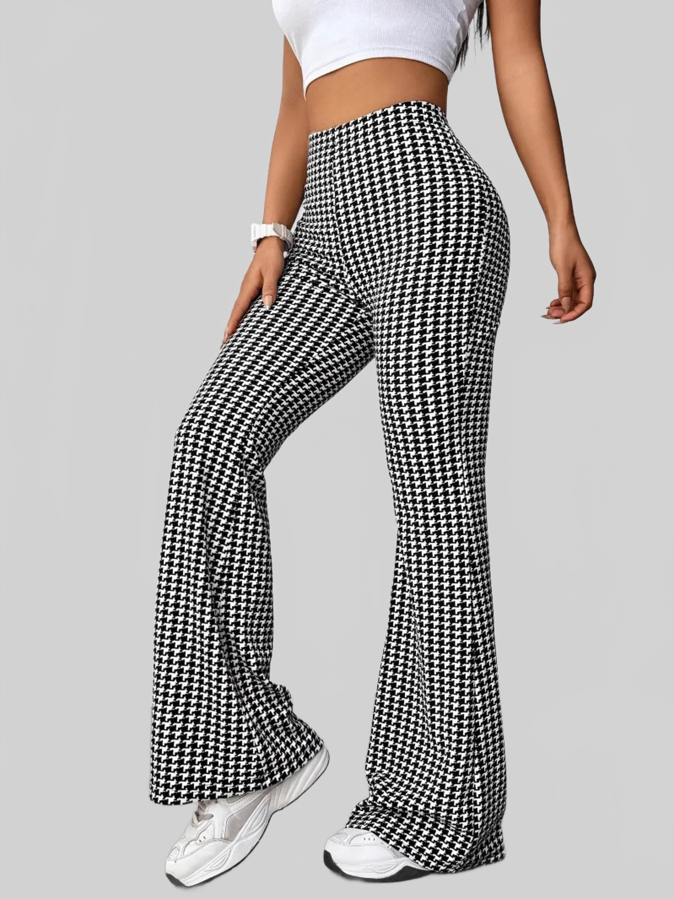 Women High Waisted Flare Pants nicholesgifts