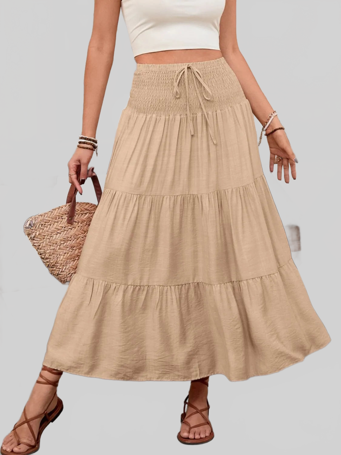 Smocked Tiered Skirt nicholesgifts