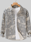Men's Plus Size Striped Button Up Long Sleeve Shirt nicholesgifts