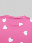 Heart Round Neck Long Sleeve Top and Elastic Waist Shorts Set nicholesgifts