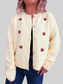Strawberry Button Up Long Sleeve Cardigan nicholesgifts