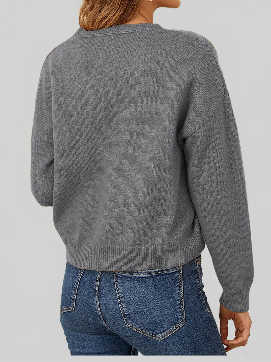 Women Flower Button Front Dropped Shoulder Cardigan NicholesGifts