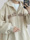 Men's Plus Size Letter Zip Up Drawstring Hoodie nicholesgifts