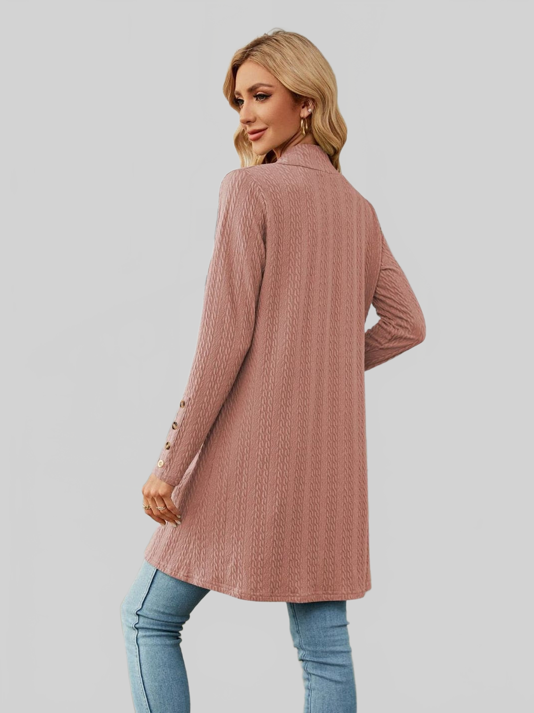 Long Sleeve Open Front Cardigan nicholesgifts