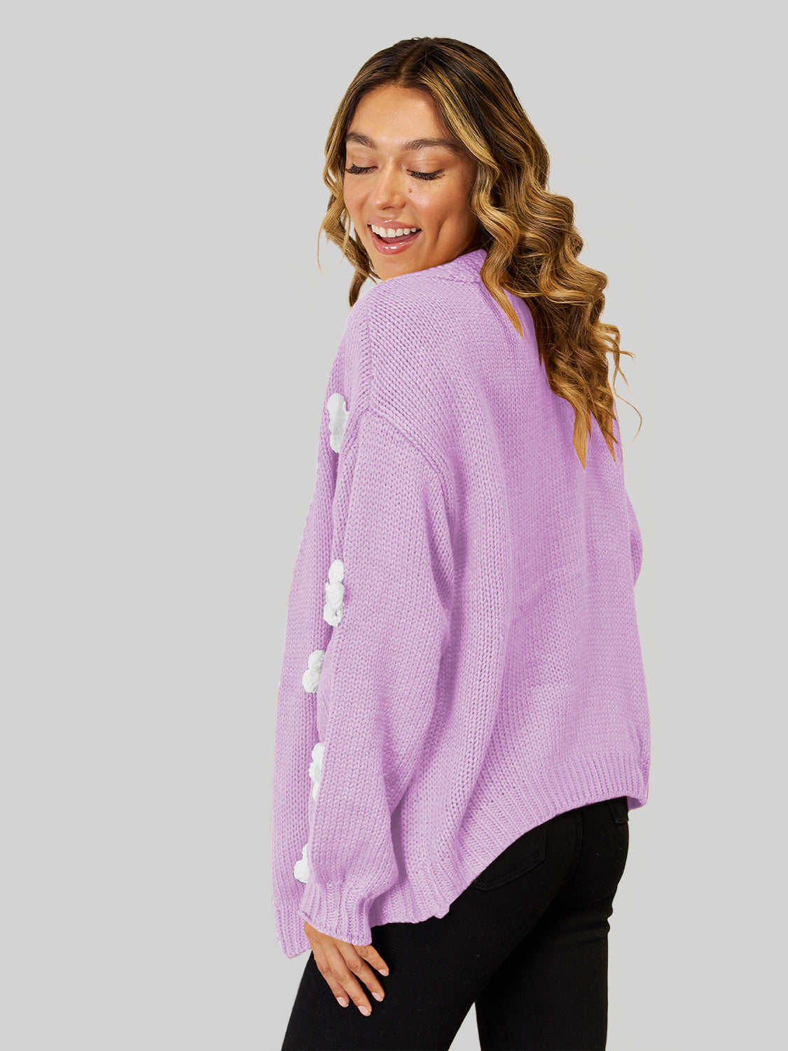 Women Angel Wings Flower Dropped Shoulder Open Front Cardigan nicholesgifts