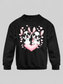Girls Pug Dogs with Hearts Long Sleeve Crewneck Sweatshirt nicholesgifts