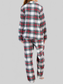 Plaid Collared Neck Button Up Top and Pants Lounge Set nicholesgifts
