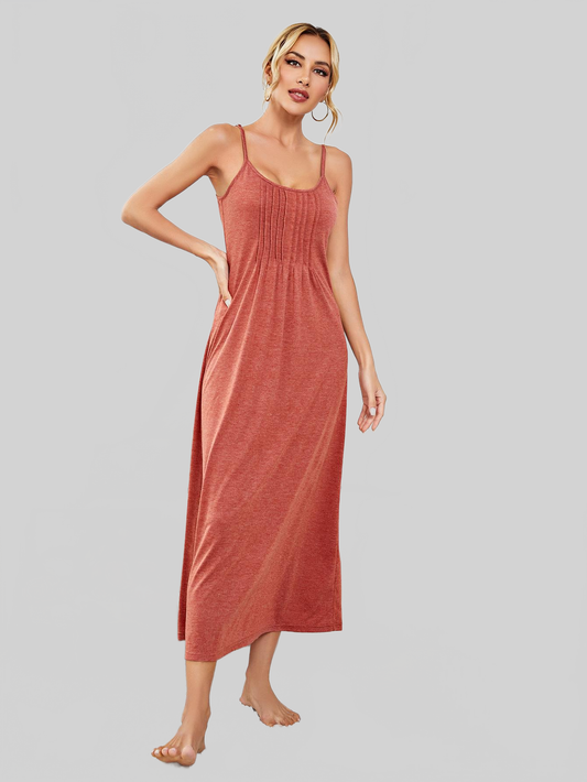 Scoop Neck Spaghetti Strap Night Dress Trendsi