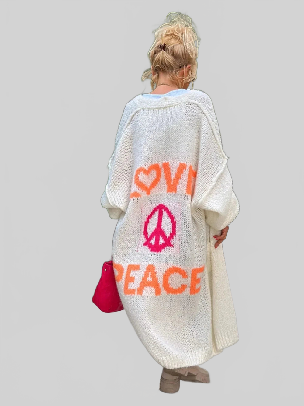 Letter Dropped Shoulder Long Sleeve Cardigan nicholesgifts