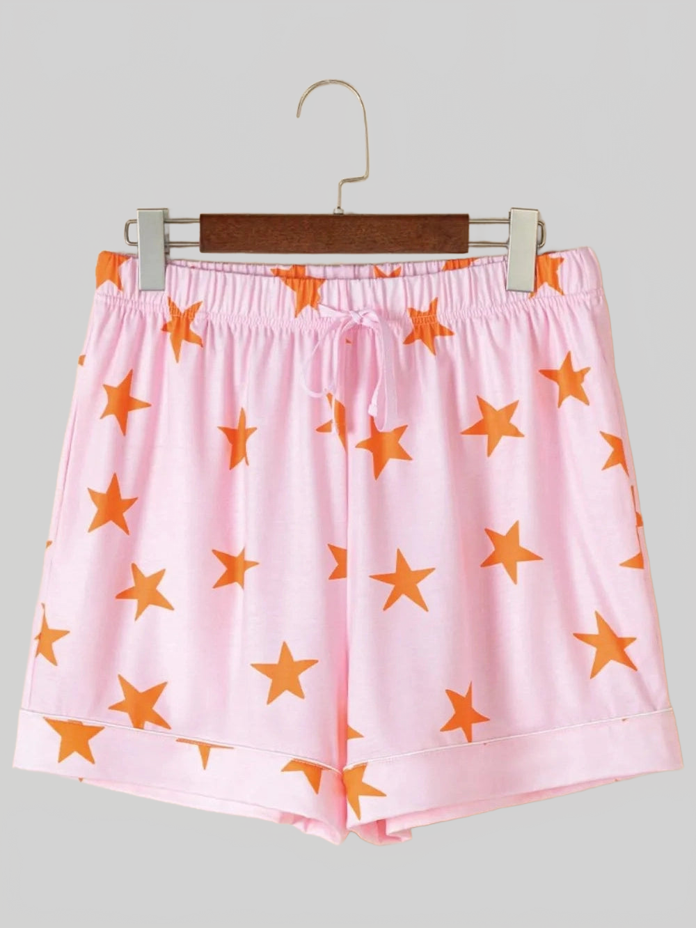 Star Print Short Sleeve Shirt and Shorts Set nicholesgifts