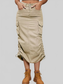 Women Ruched Cargo Midi Skirt nicholesgifts