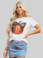 Pumpkin Round Neck Short Sleeve T-Shirt nicholesgifts