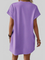 Women Pocketed Round Neck Short Sleeve Dress NicholesGifts