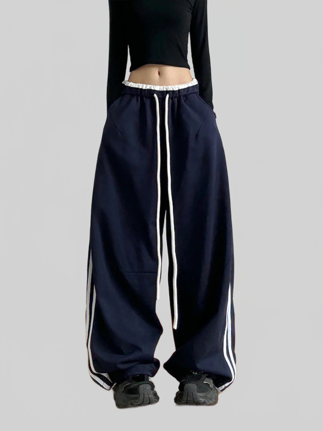 Women Wide Leg Drawstring Pants nicholesgifts