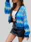 Women Geometric Button Up Dropped Shoulder Cardigan nicholesgifts