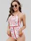 Women Floral Tie Back One Piece Swimsuit nicholesgifts