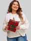 Women Plus Size Studded Star Round Neck Long Sleeve Blouse nicholesgifts
