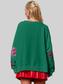 Women Double Take Christmas Element Sequin Round Neck Long Sleeve Sweatshirt nicholesgifts