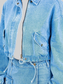 American Bazi Drawstring Waist Crop Denim Jacket nicholesgifts