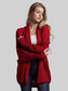 Dolman Sleeve Open Front Ribbed Trim Longline Cardigan nicholesgifts