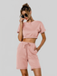 Short Sleeve Cropped Top and Drawstring Shorts Lounge Set nicholesgifts