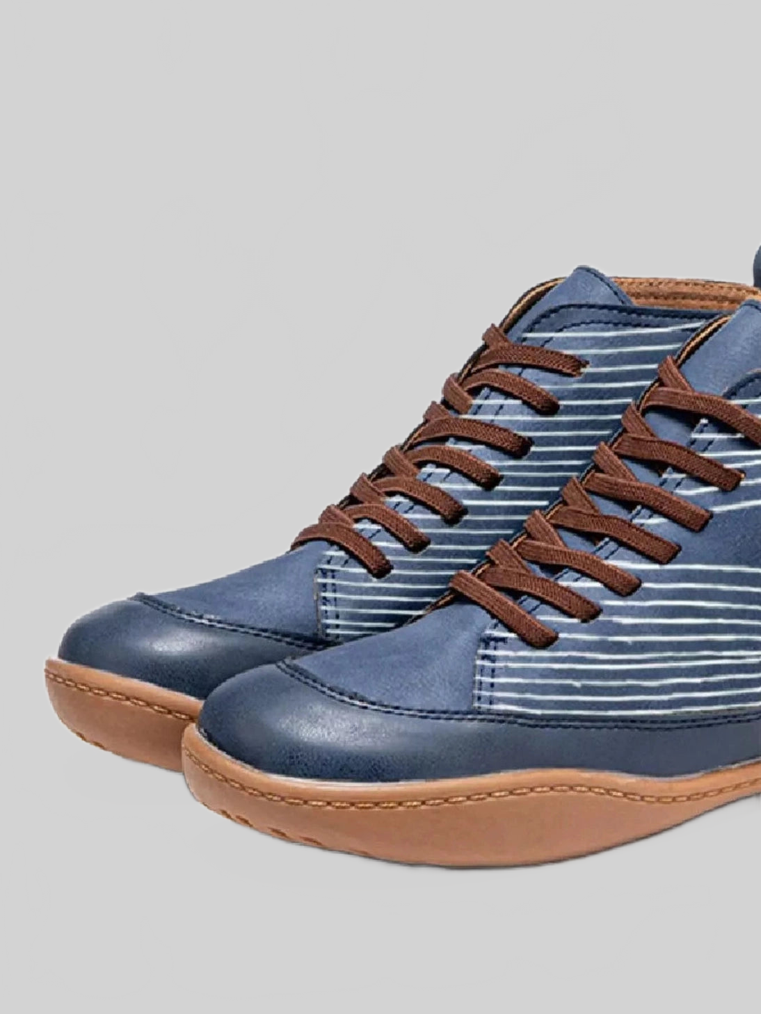 Women Cat Print Striped Ankle Sneakers NicholesGifts