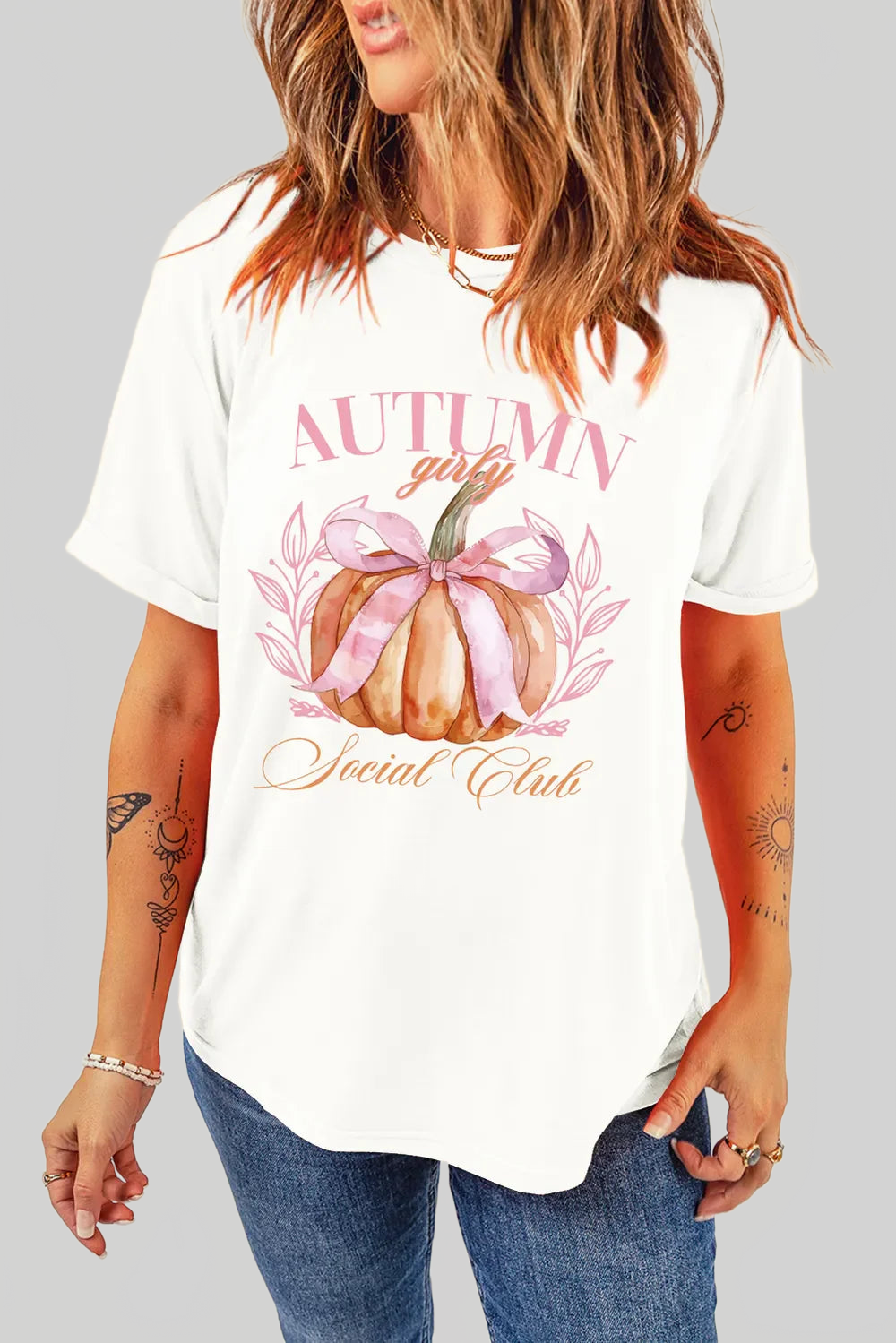 Pumpkin Graphic Round Neck Short Sleeve T-Shirt nicholesgifts