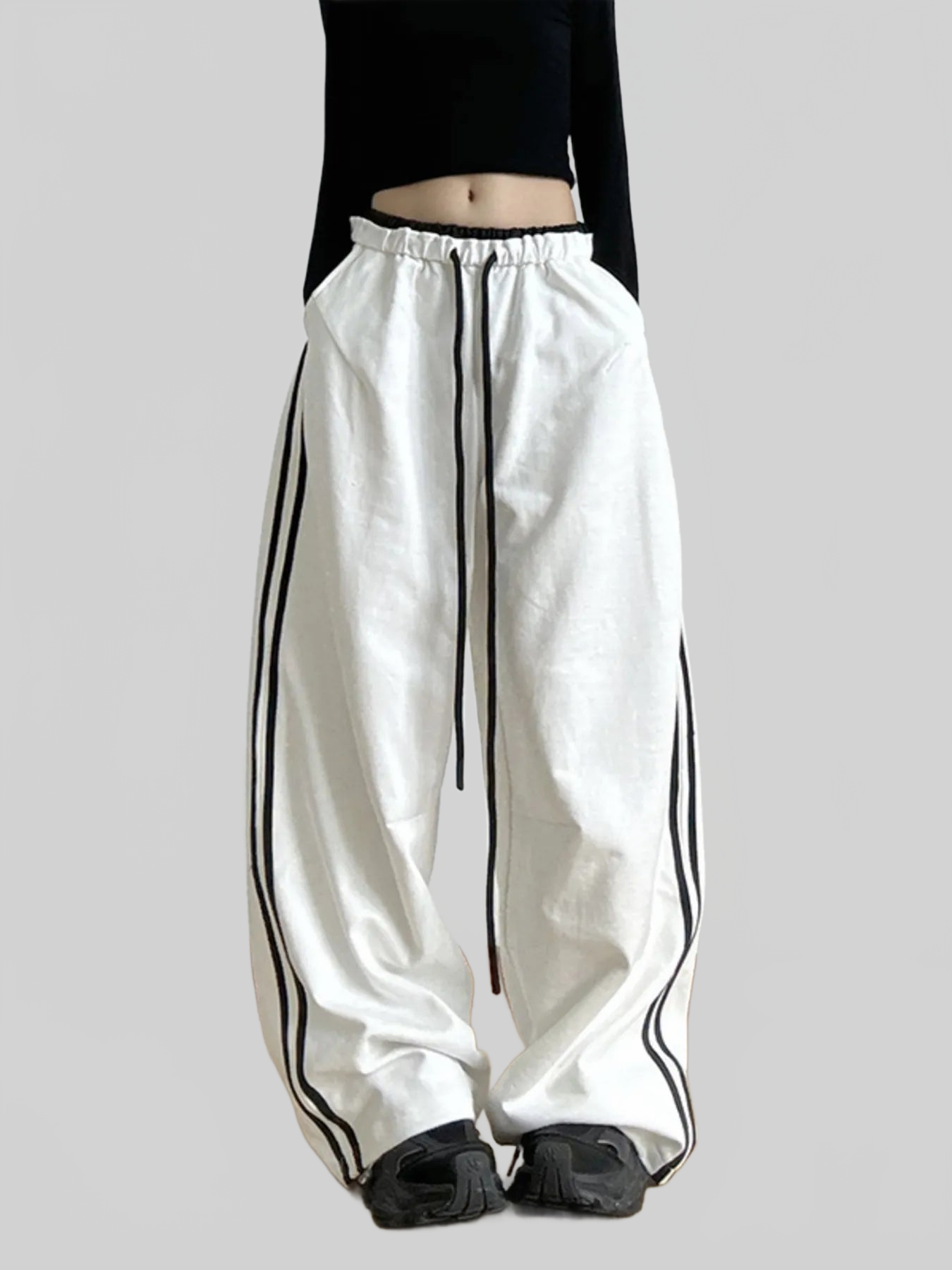 Women Wide Leg Drawstring Pants nicholesgifts