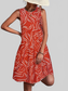 Printed Round Neck Sleeveless Dress nicholesgifts