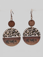 Wooden Leopard Round Shape Earrings nicholesgifts