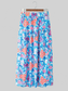 Floral Printed High Waist Split Skirt nicholesgifts