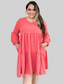 Double Take Full Size V-Neck Balloon Sleeve Tiered Dress with Pockets nicholesgifts