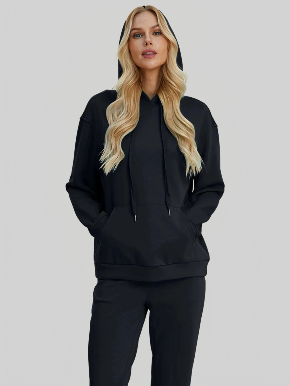 Basic Bae Full Size Air Scuba Drawstring Long Sleeve Hoodie with Kangaroo Pocket NicholesGifts