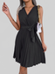 Tied Surplice Sleeveless Pleated Dress nicholesgifts