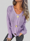 Crochet Button Up Long Sleeve Cardigan nicholesgifts