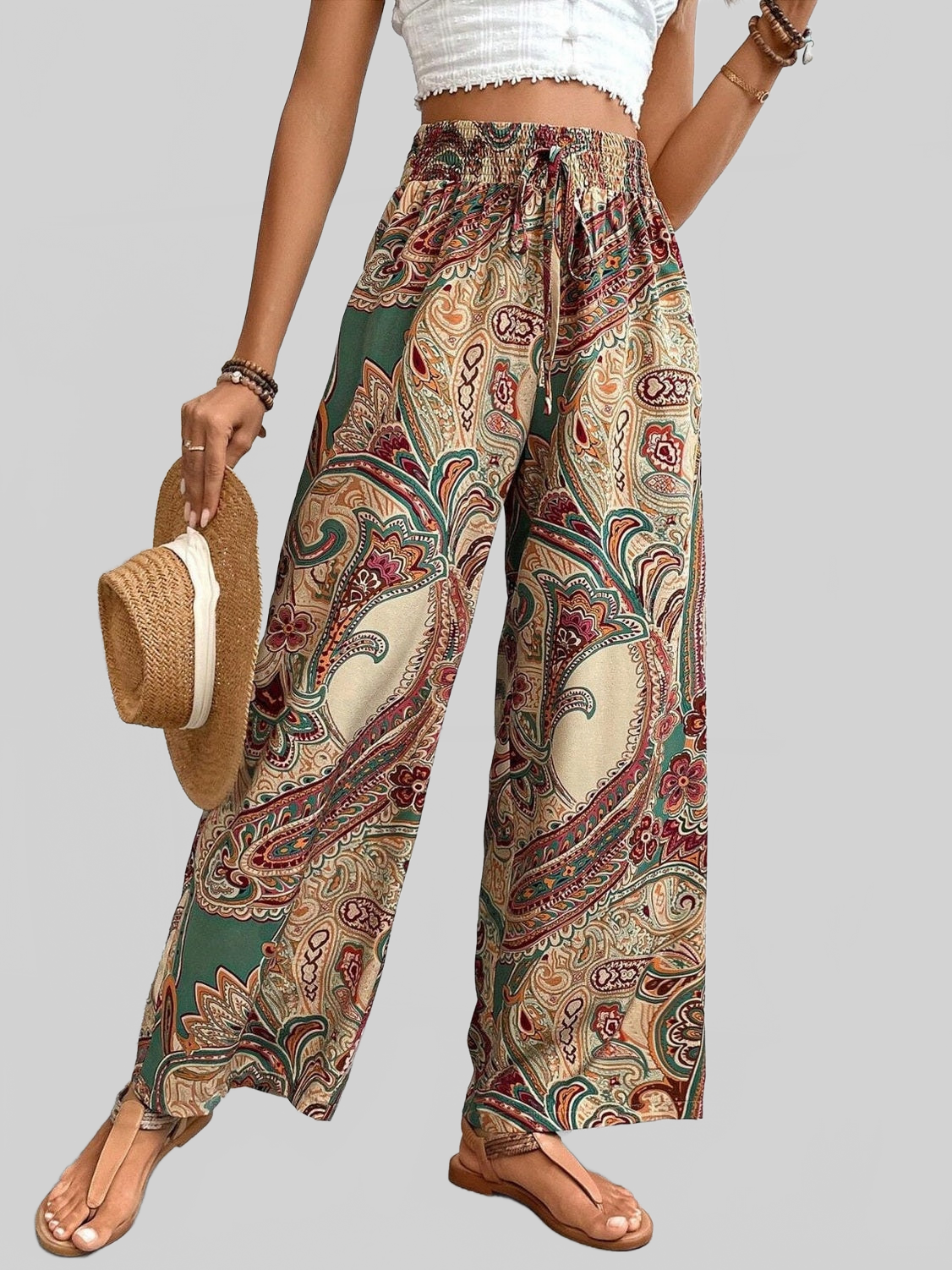 Women Printed Wide Leg Pants NicholesGifts